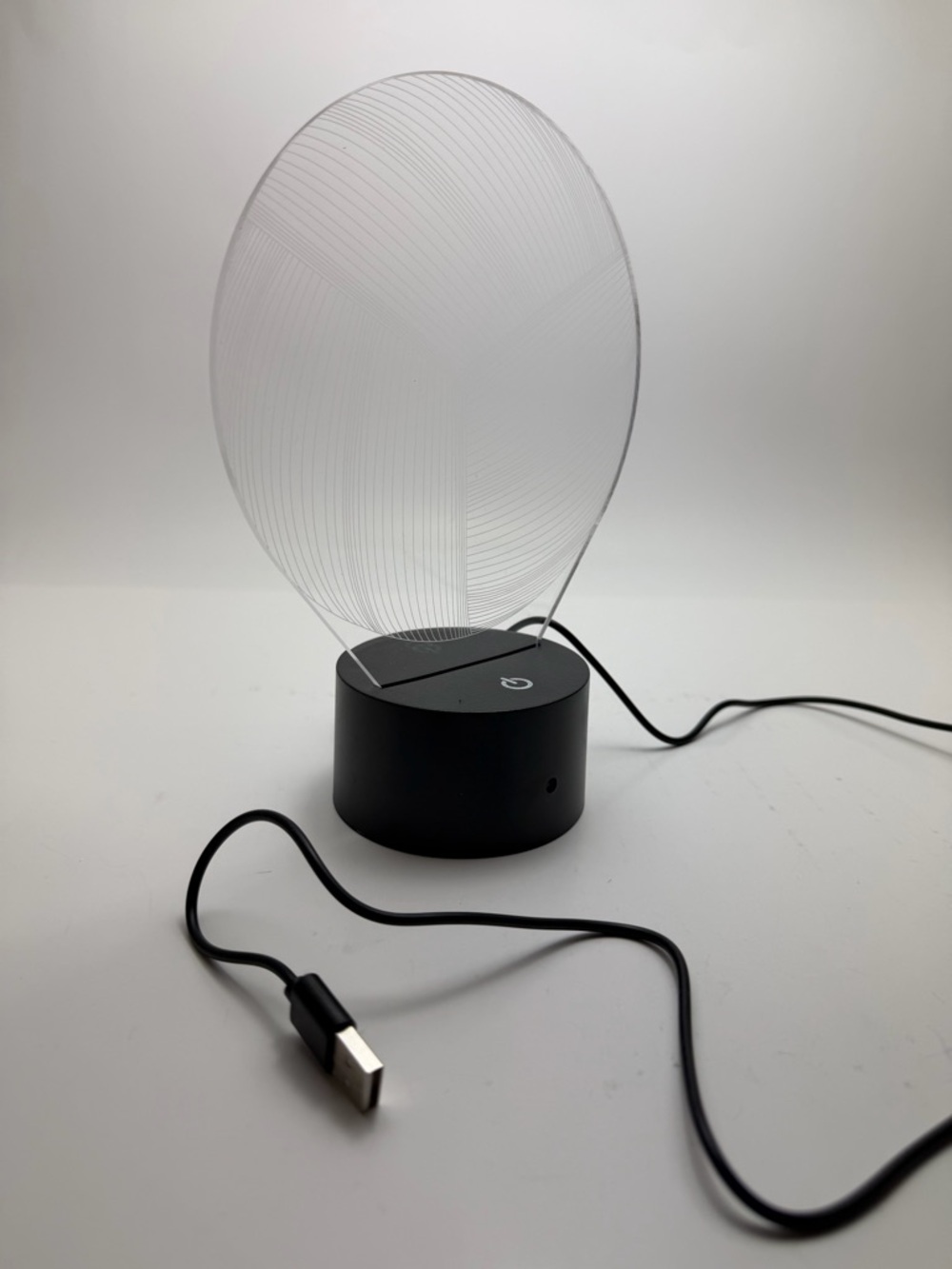 Modern Acrylic Volleyball LED Night Light with Black Touch Base - Picture 3 of 10